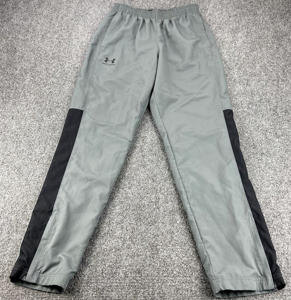 Under Armour  Joggers Mens Medium Gray Fitted Track Pants Lightweight Zip Leg