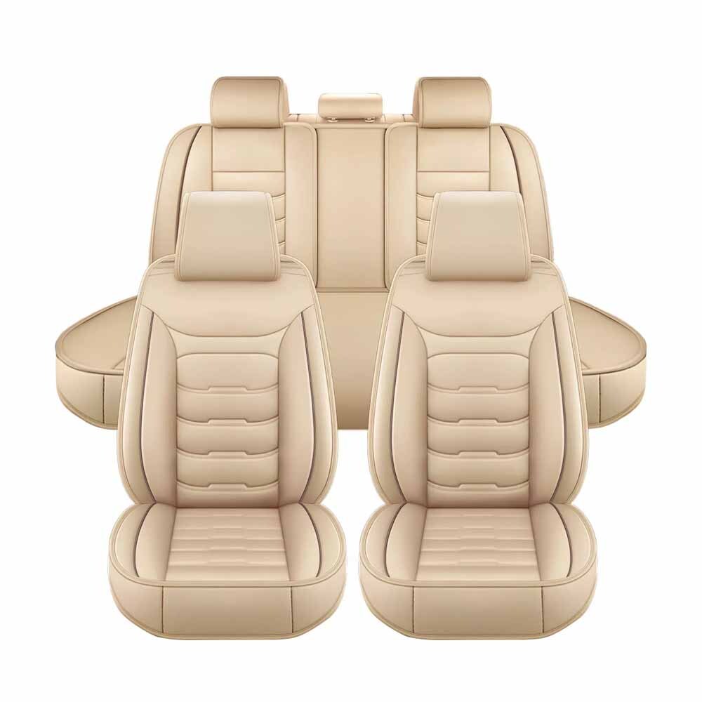 For TOYOTA Leather Car Seat Covers Full Set 5-Seats Front Rear Protector Cushion