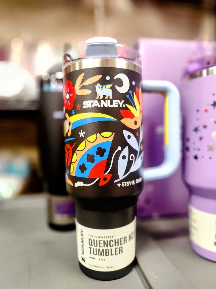 Stanley x Stevie Shao 40oz Quencher Tumbler - Limited Edition Black Garden NEW!