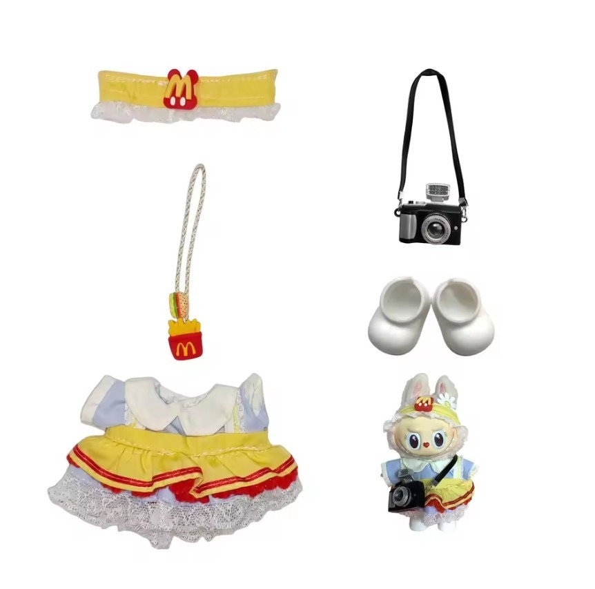 Labubu Doll Clothes Set – 5-Piece Dress & Accessories (Doll Not Included) 🌞🌻