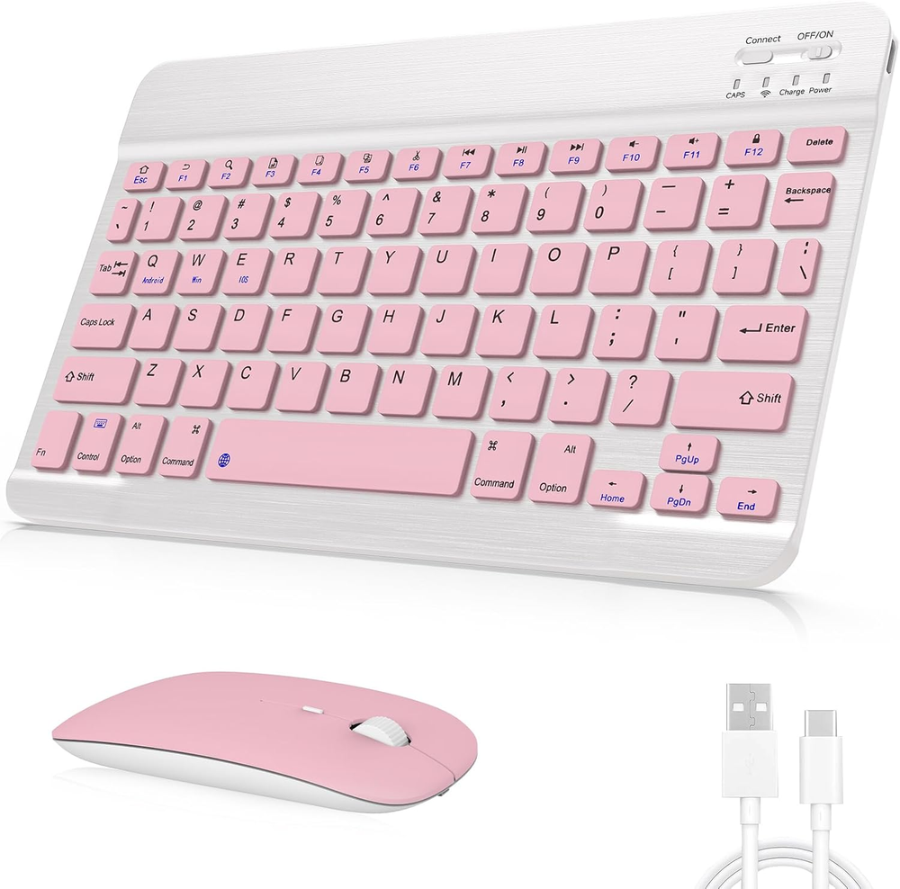 Rechargeable Bluetooth Keyboard and Mouse Combo Universal Ultra Slim Wireless