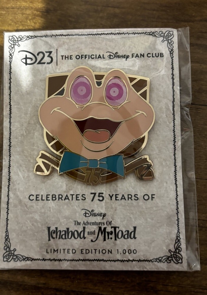 Disney D23 Mr Toad 75th Anniversary Lenticular LE 1000 Pin Sold Out! Flash Sale-image