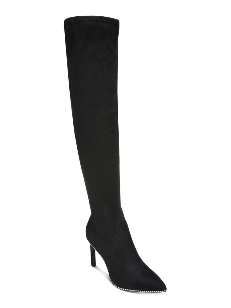 BAR III Womens Black Stretch Milliee Pointed Toe Stiletto Heeled Boots 7 M