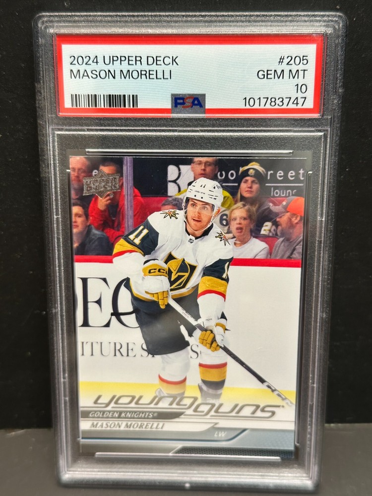 Mason Morelli 2024-25 Upper Deck Young Guns RC #205 PSA 10 GEM MT Golden Knights