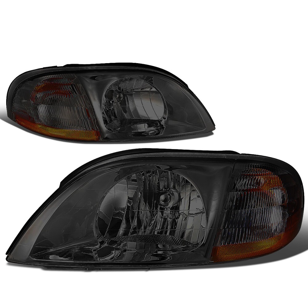 1999-2003 Ford Windstar Smoked Amber Headlight Lamps Pair Left & Right  