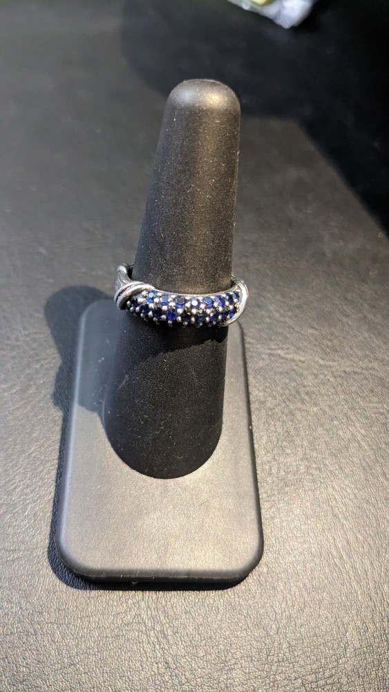 Peter Thomas Roth Signature Classic Pave Band Ring with blue Sapphires