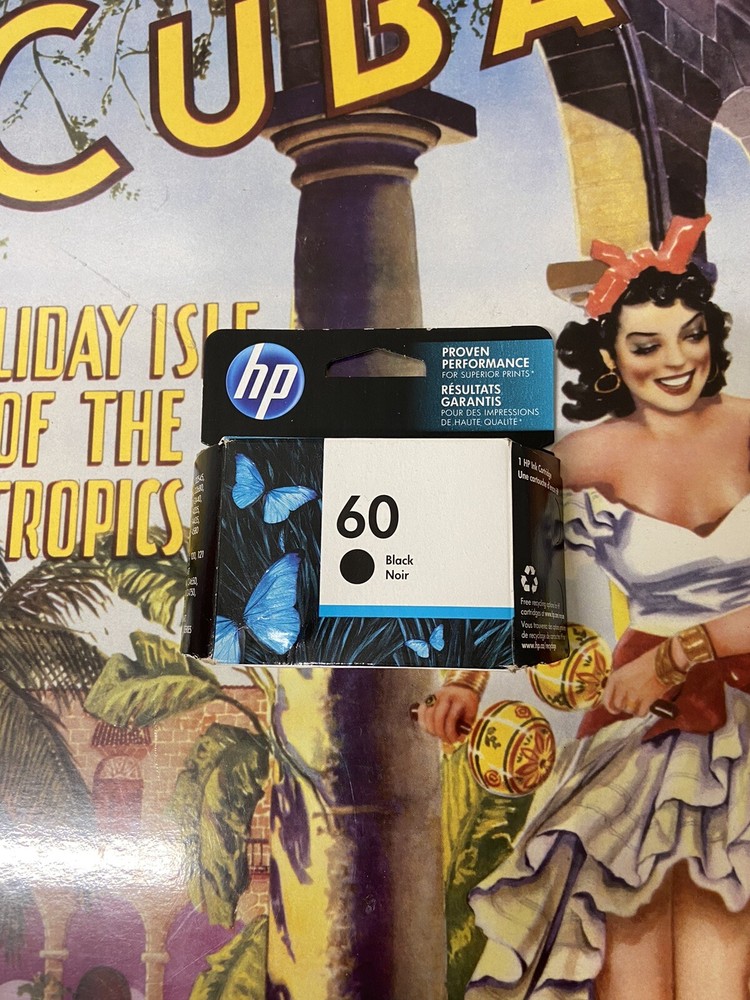 HP 60 Black Ink Cartridge Genuine Original New Unopened