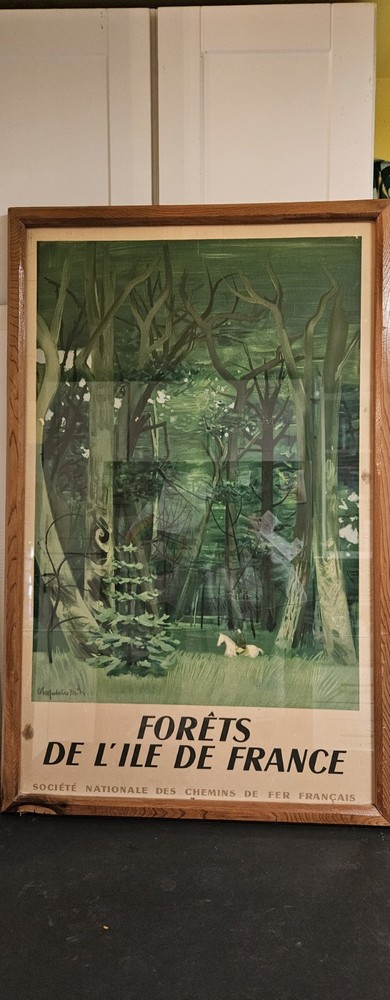 VTG 1949 Original Forests Of The IIe De France Very Rare Travel Poster Great Vtg