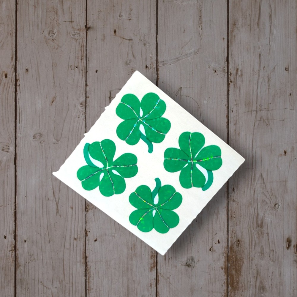 Vintage Sandylion Four Leaf Clover, Vintage Stickers, Retro, Lucky, 80s, Crafts