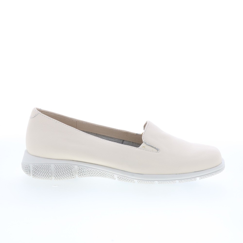 Trotters Universal T2110-126 Womens Beige Leather Slip On Loafer Flats Shoes