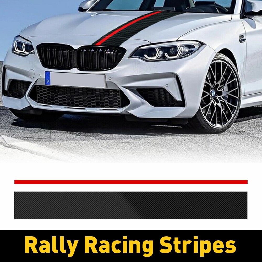 5D Carbon Fiber Hood Decal for Cars - Universal Racing Stripes Wrap