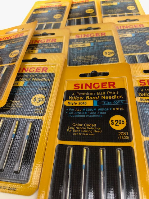 Singer Premium Ball Point Yellow Band Knit Needles 2045 Size 90/14 - 10 Packages