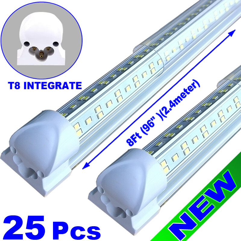 25 Pack LED Shop Light 8Ft  144W Ceiling Fixture 6500K Super Bright White 18000l