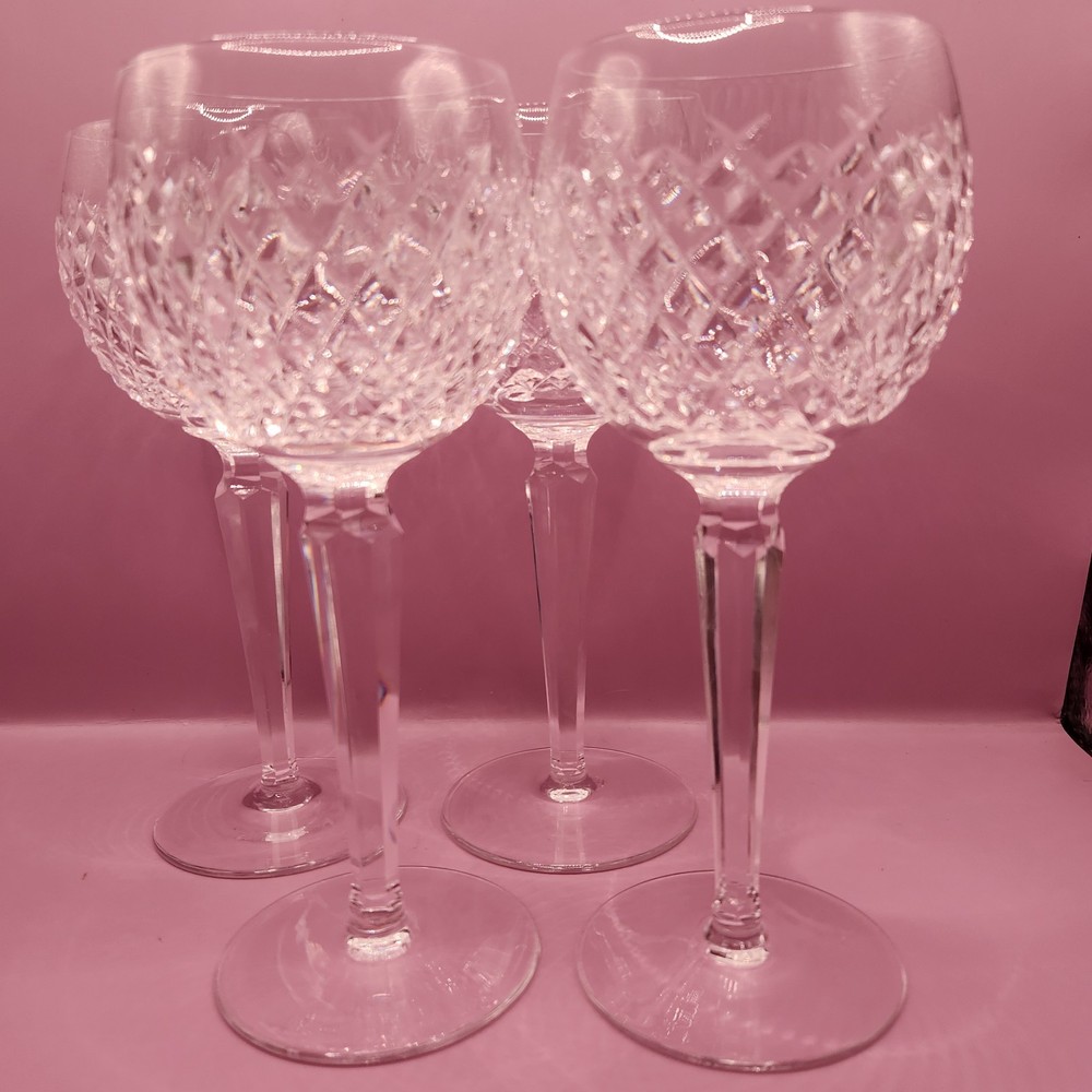 Vintage Set of 4 Waterford Crystal ALANA Hock Wine Glasses from Ireland