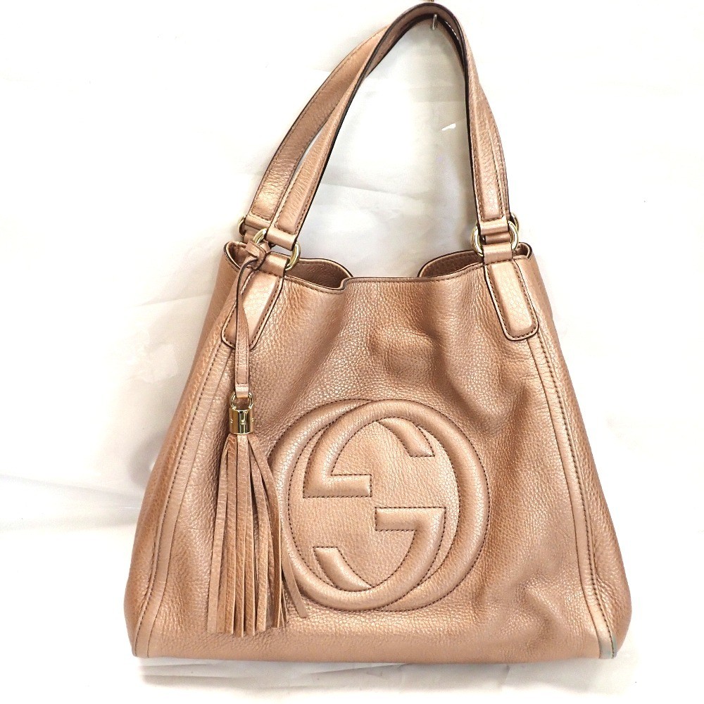 GUCCI Soho Interlocking G Leather Tote Bag in Pink 282309 132444
