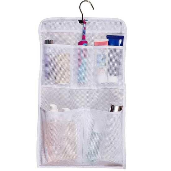 MISSLO 5-Pocket Roll Up Hanging Shower Caddy Organizer for Bathroom Accessories