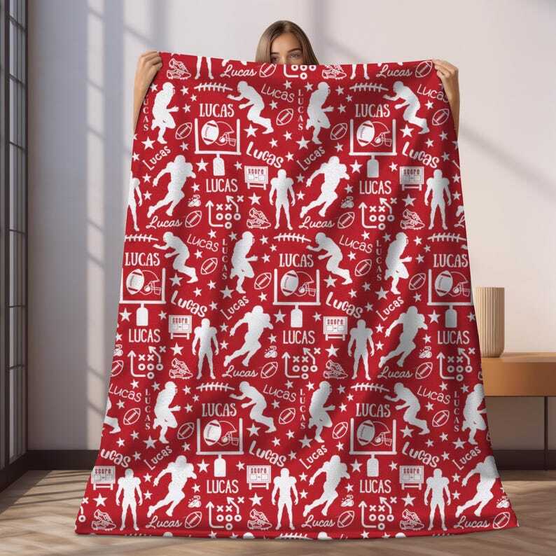 Custom personalized blanket Printed fashion football player's name Bedding