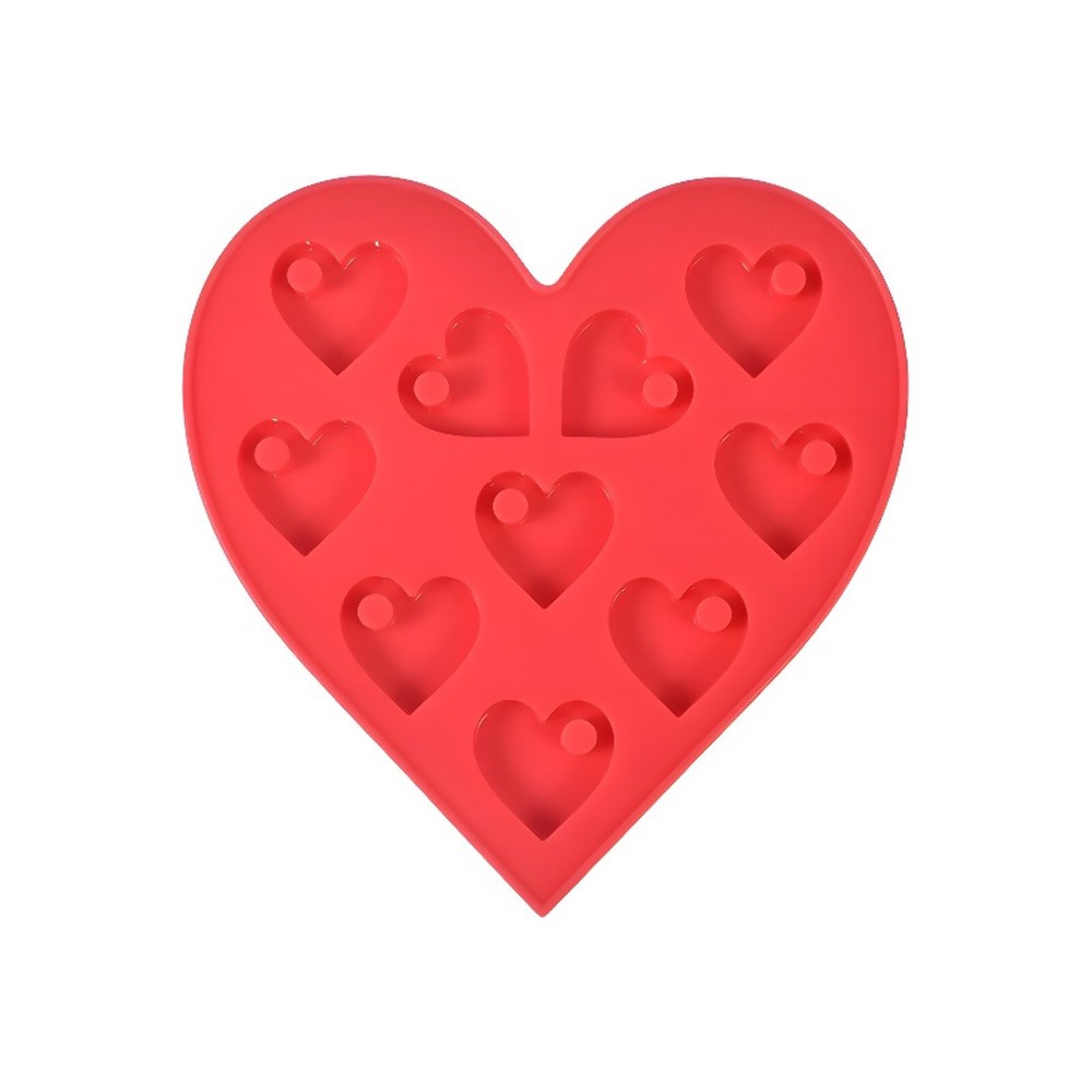 Small Heart Keychain Resin Mold Glossy Silicone Keychain Mold DIY Casting