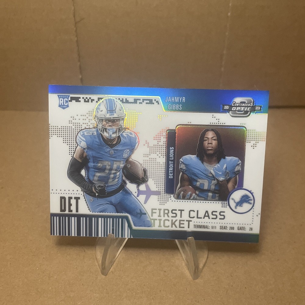 Jahmyr Gibbs Rookie First Class Ticket Case Hit Short Print Detroit Lions Optic