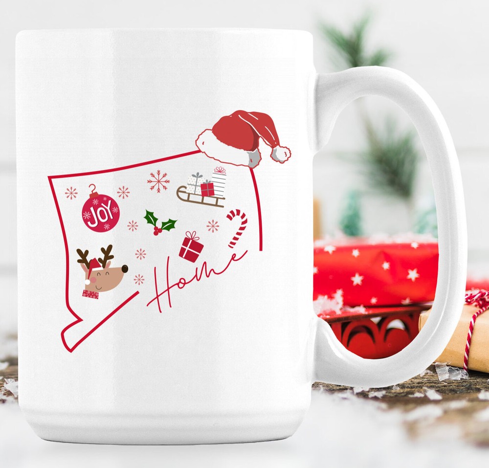 Connecticut Christmas Mug - Perfect Xmas Gift for Locals & Lovers of CT  