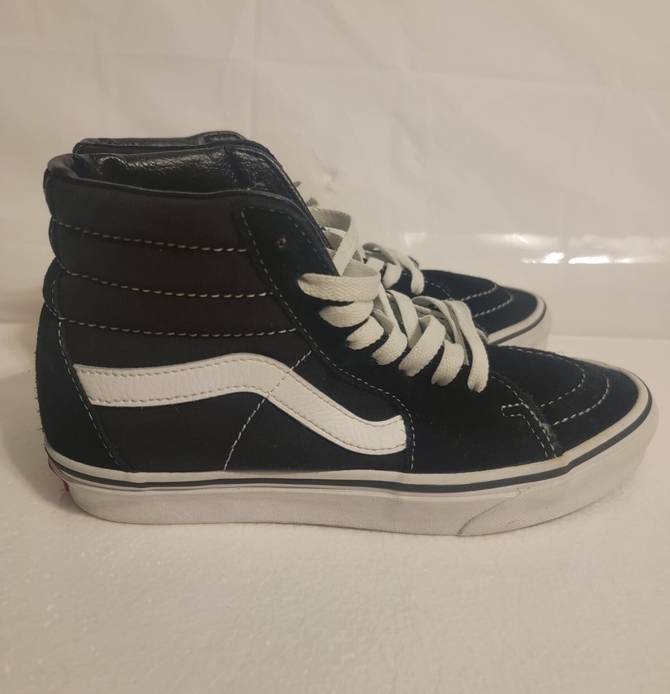 Vans Womens Sz 7 Mens 5.5 SK8-Hi Black Canvas High Top Skateboard Shoes Sneakers