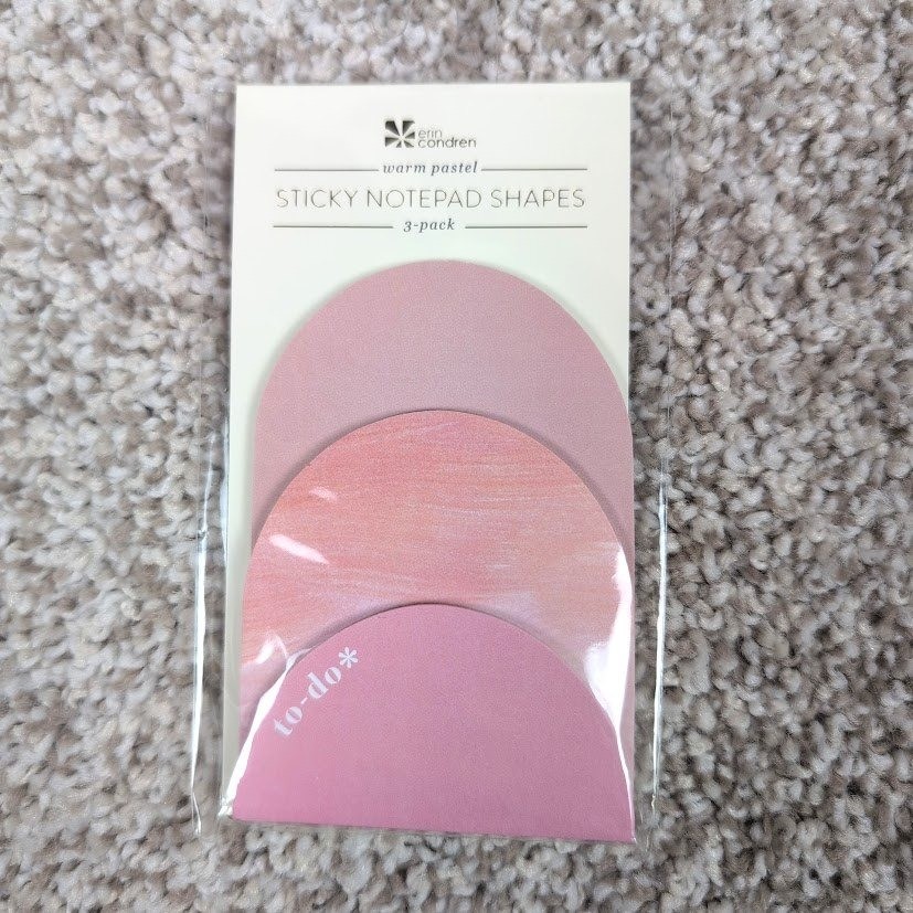 Erin Condren Warm Pastel Sticky Notepad Shapes 3 Pack Adhesive Sheets