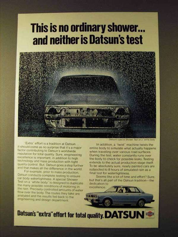 1979 Datsun Cars Ad - This is no Ordinary Shower
