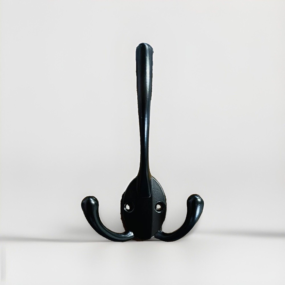 5 Pack Heavy Duty Three Flared Prongs Coat Hooks, Wall Mounted with 15 Screws, R