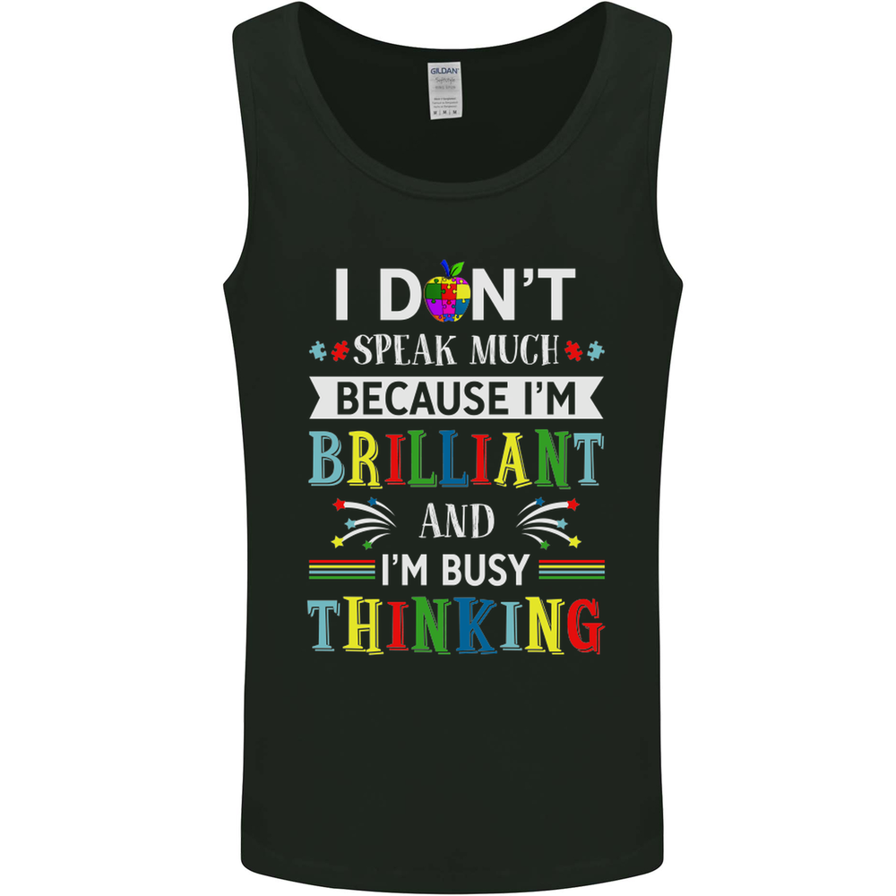 Brilliant & Busy Thinking Autism Autistic Mens Vest Tank Top