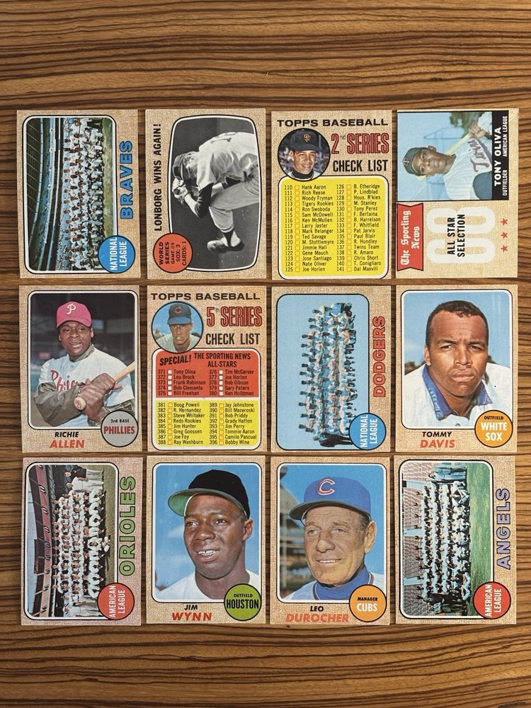 1968 Topps Baseball Lot Of 74 Cards 68 Different Includes Minor Stars See Photos