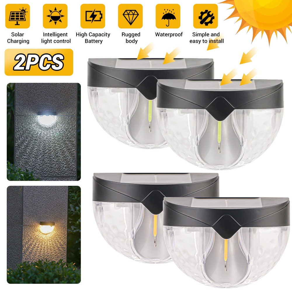 Solar-Powered LED Outdoor Step and Pathway Lights for Garden Deck Fence Wall
