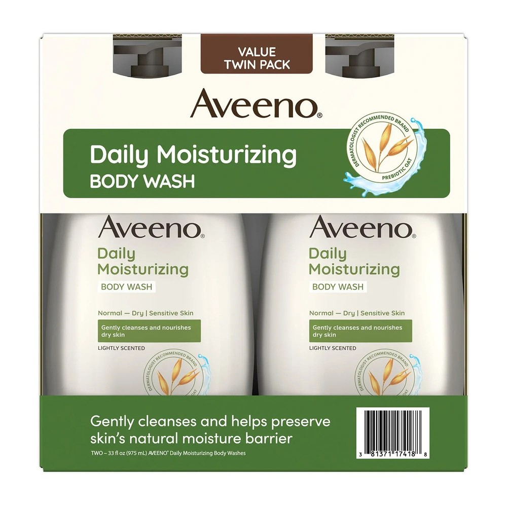 Aveeno Daily Moisturizing Body Wash 33oz 2 Pack Soothing Cleanser