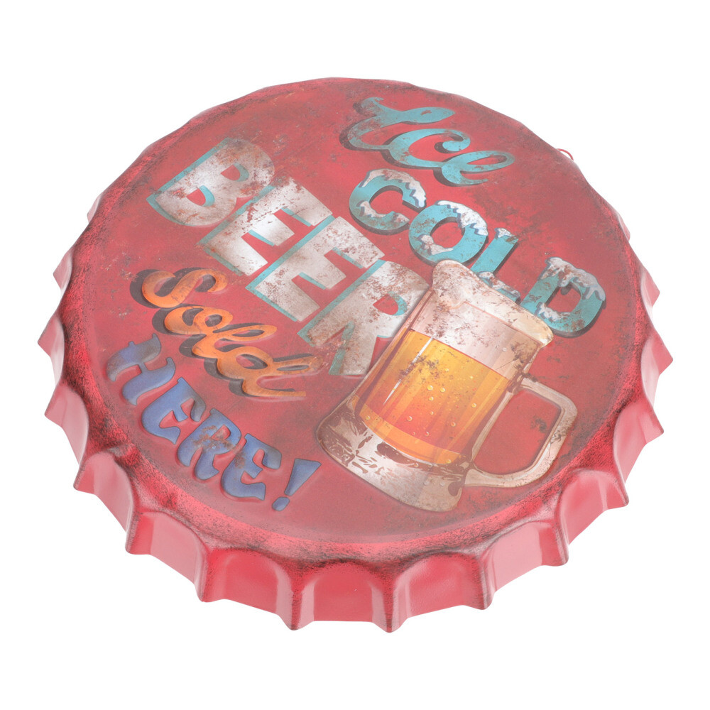 Vintage Macrame Wall Hanging Beer Tin Sign Decor for Home Art