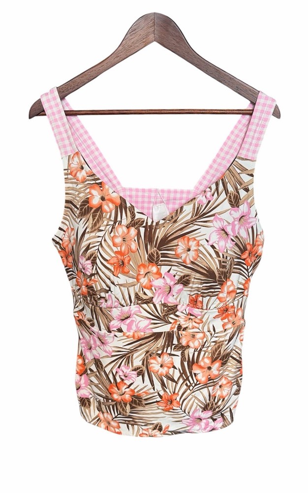 Lands End Floral Tankini Swim Top Size 20 W Botanical Vacay Resort Beach NWT