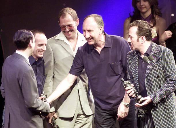 British guitarist Pete Townshend of the Who with British punk band- Old Photo