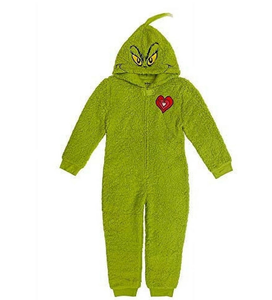 NEW family Grinch Christmas OnePiece Hooded Pajamas Union Suit child size 6 - 6x