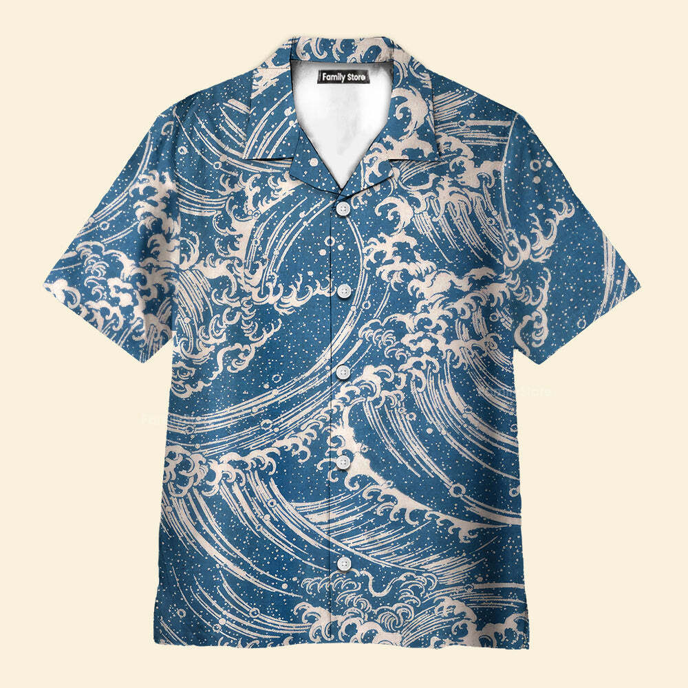 Ocean Great Waves Japanese Style Hawaiian Shirt