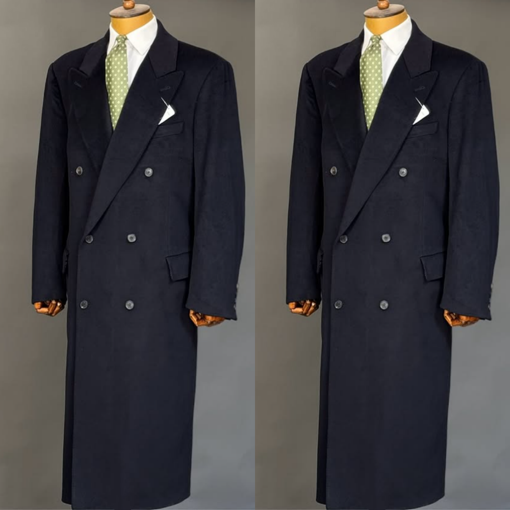 Warm Wool Men's Overcoat Winter Double Breasted Daily Outdoor Long Suit Jacket