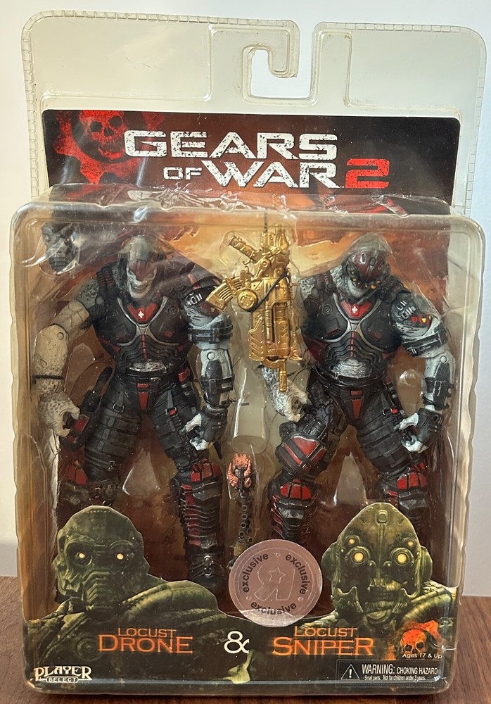 NECA Gears of War 2 Locust Drone & Locust Sniper Toys R Us Exclusive Figure Lot