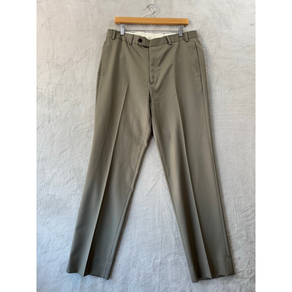 Brooks Brothers 36x32 Madison Fit 100% Wool Dress Pants Trousers Relaxed Beige