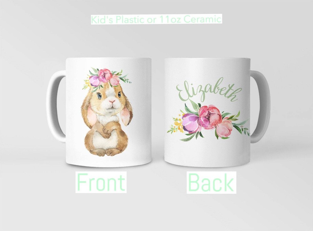 Bunny Personalized Mug Easter Unbreakable Mug For Kids Easter Girl Mug