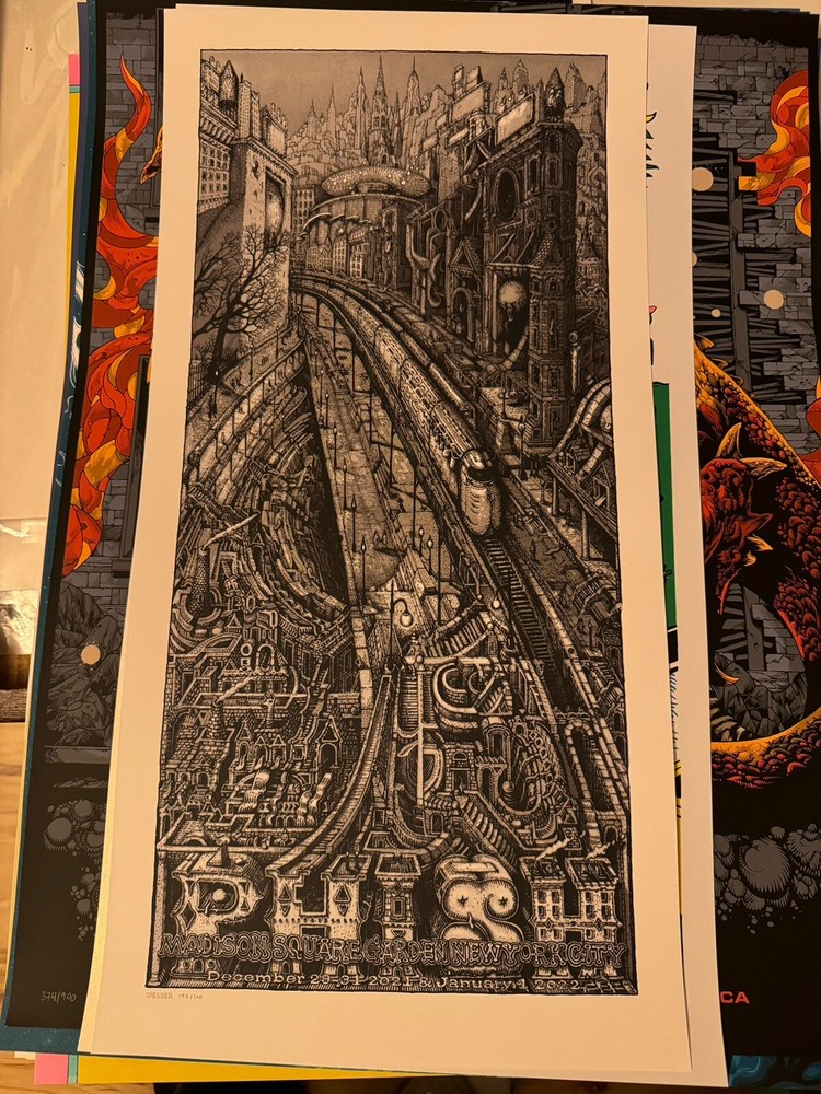 Phish New Years MSG NYC 21 Silkscreen Poster Print X/500 Variant David Welker-image
