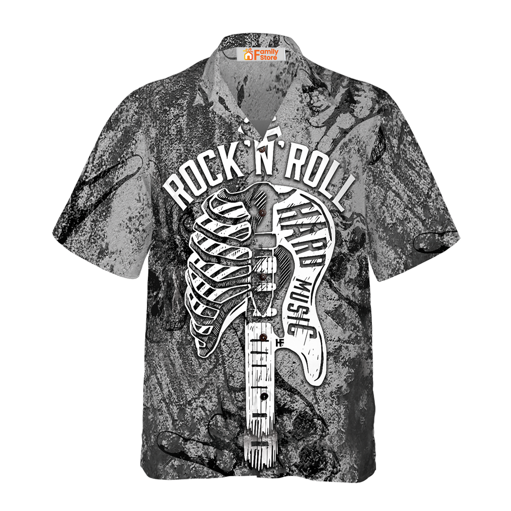 Long Live Rock 'n Roll Guitar Hawaiian Shirt for Men US Size Summer Style