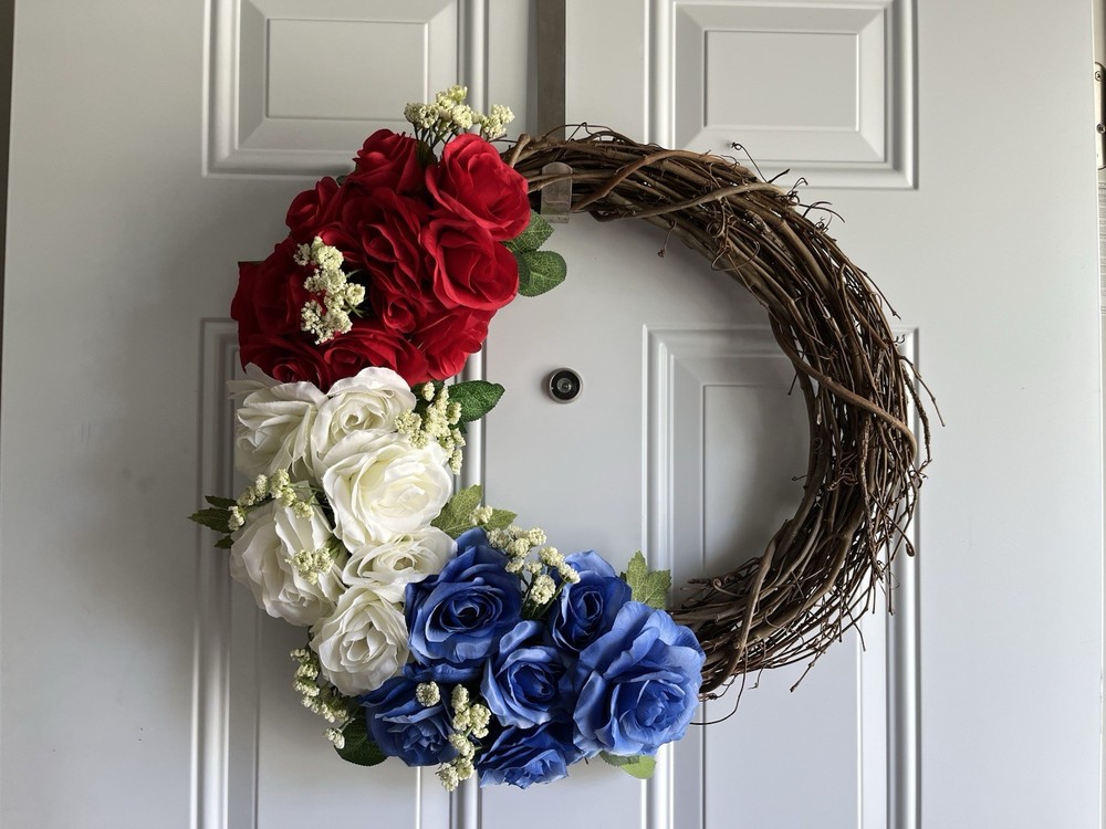4th of July Patriotic Half Wreath for Festive Decor