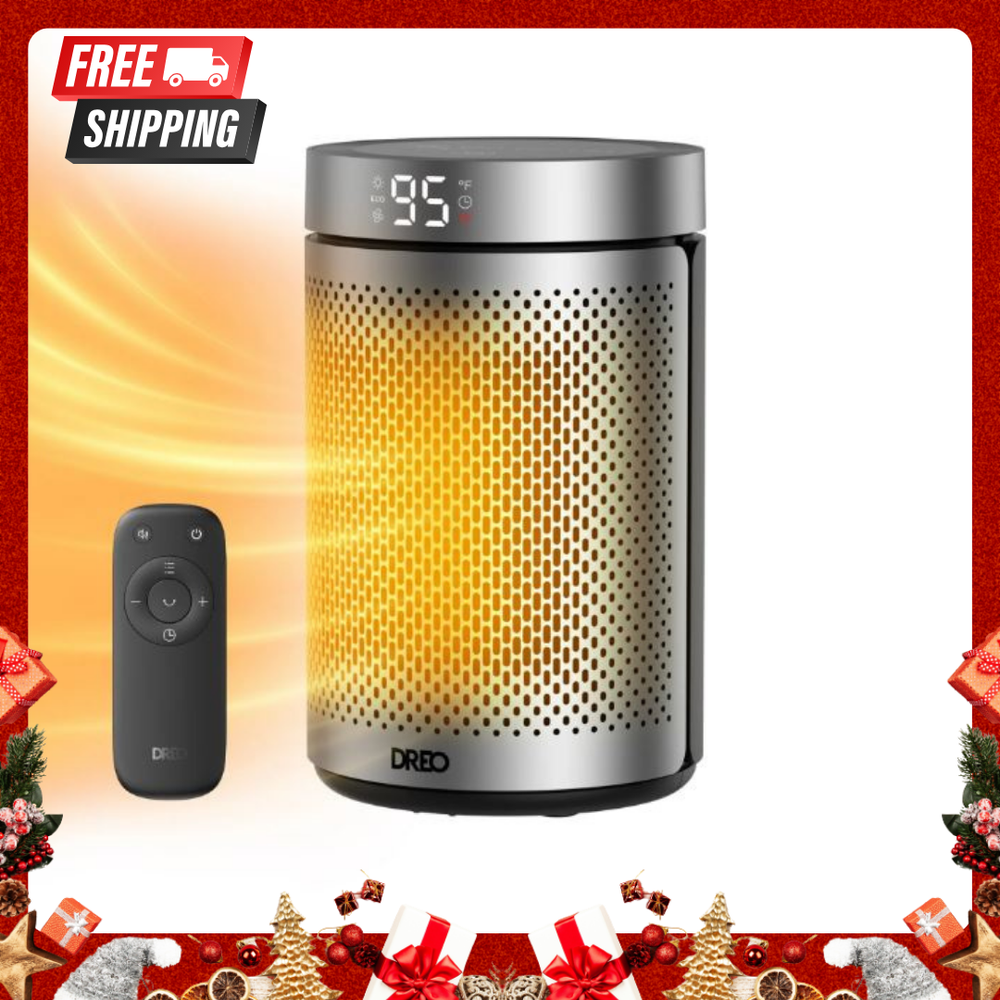 DREO 10'' Portable Space Heater with Remote, PTC Ceramic Electric Heater