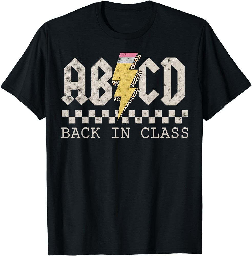 Rock Back To School ABCD Back In Class Teachers Gift Unisex T-Shirt-image