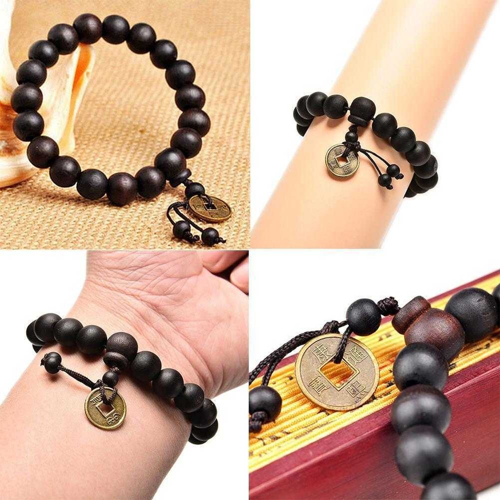 Good Mens Wooden 12MM Buddha Buddhist Prayer Beads F4H8 Bracelet Z5X Mal L9D9