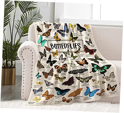 Butterfly Blanket for Mens Womens, Ultra Soft Butterfly Throw Blanket for