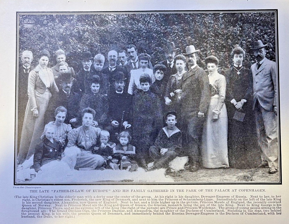 1906 Vintage Magazine Illustration Family of King Christian of Denmark