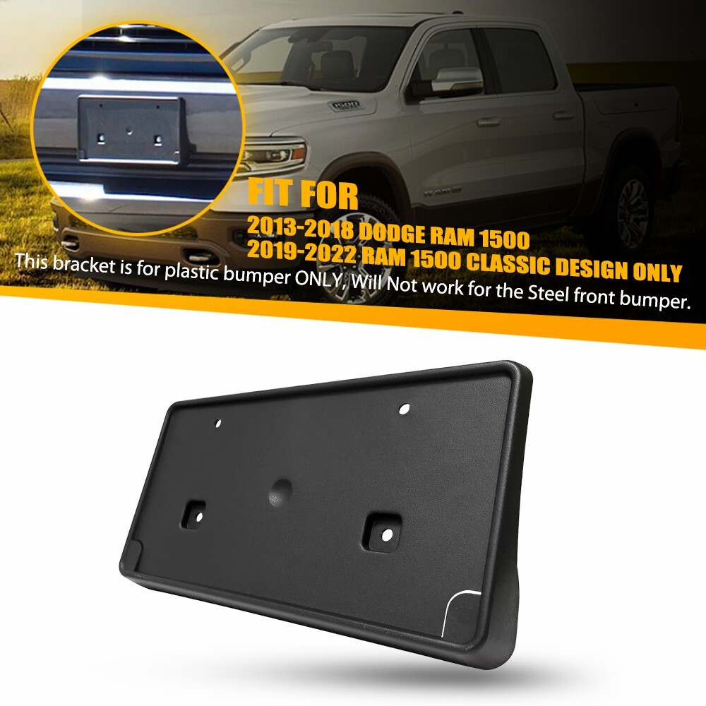 Dodge RAM 1500 2019-2022 Front Bumper License Plate Bracket Kit